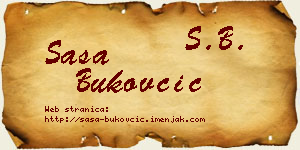 Saša Bukovčić vizit kartica